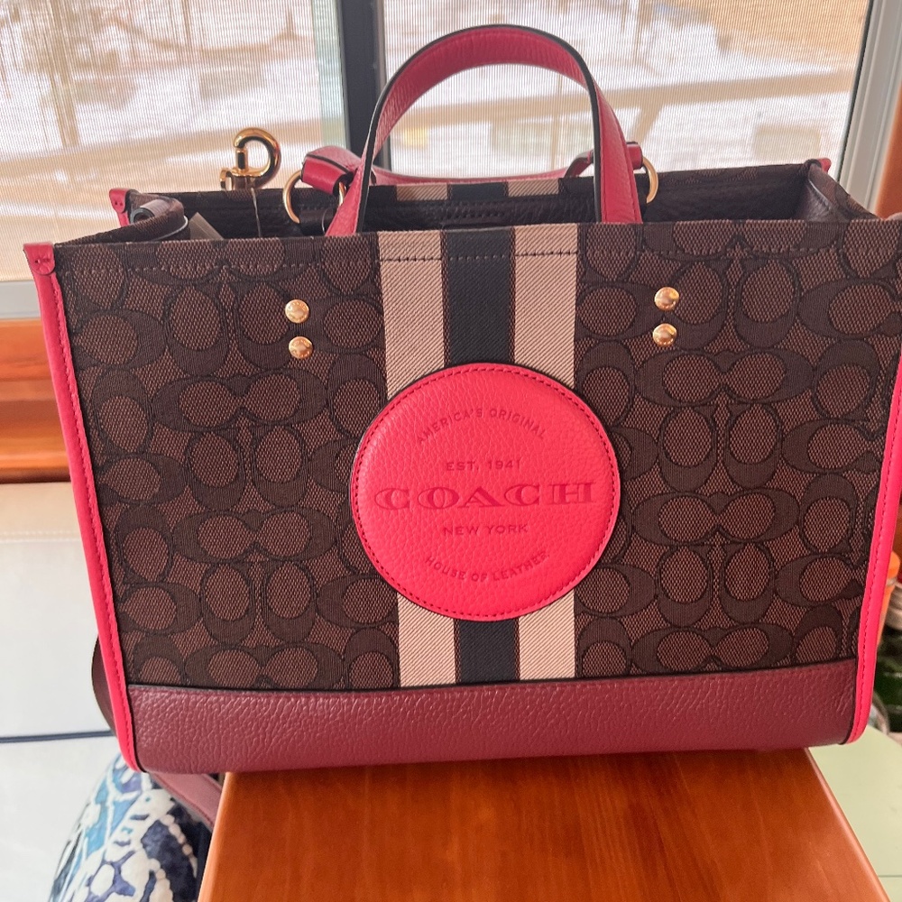 NWT Coach canvas and leather bag